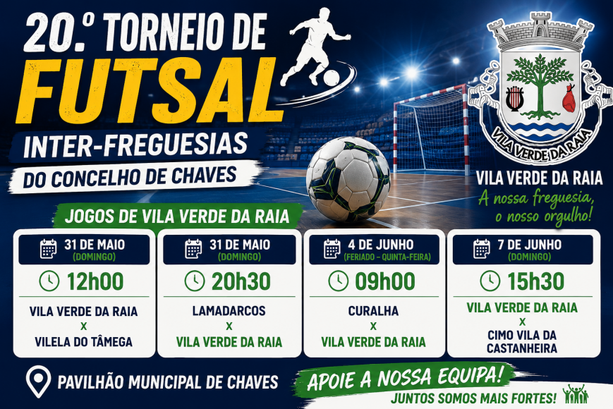 Vila Verde da Raia participa no 20.&ordm; Torneio de Futsal Inter-Freguesias